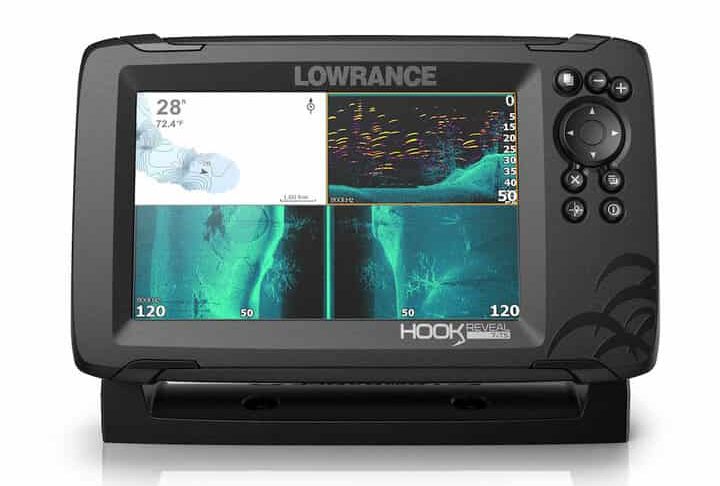 hook reveal 7x TripleShot Split Screen with Side and Down Imaging with GPS plotter