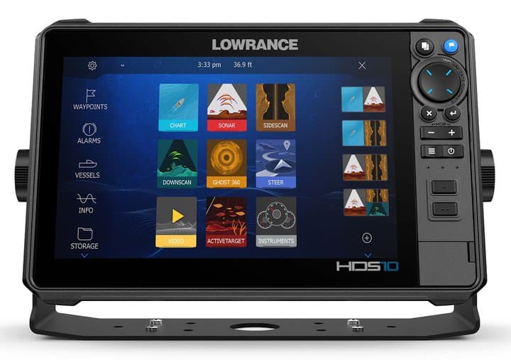 Lowrance HDS pro 10 display unit with touchscreen and keypad interface
