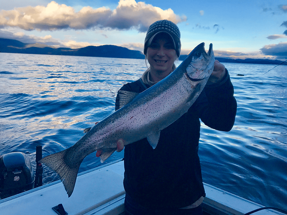 catching fish in Lake Pend Oreille