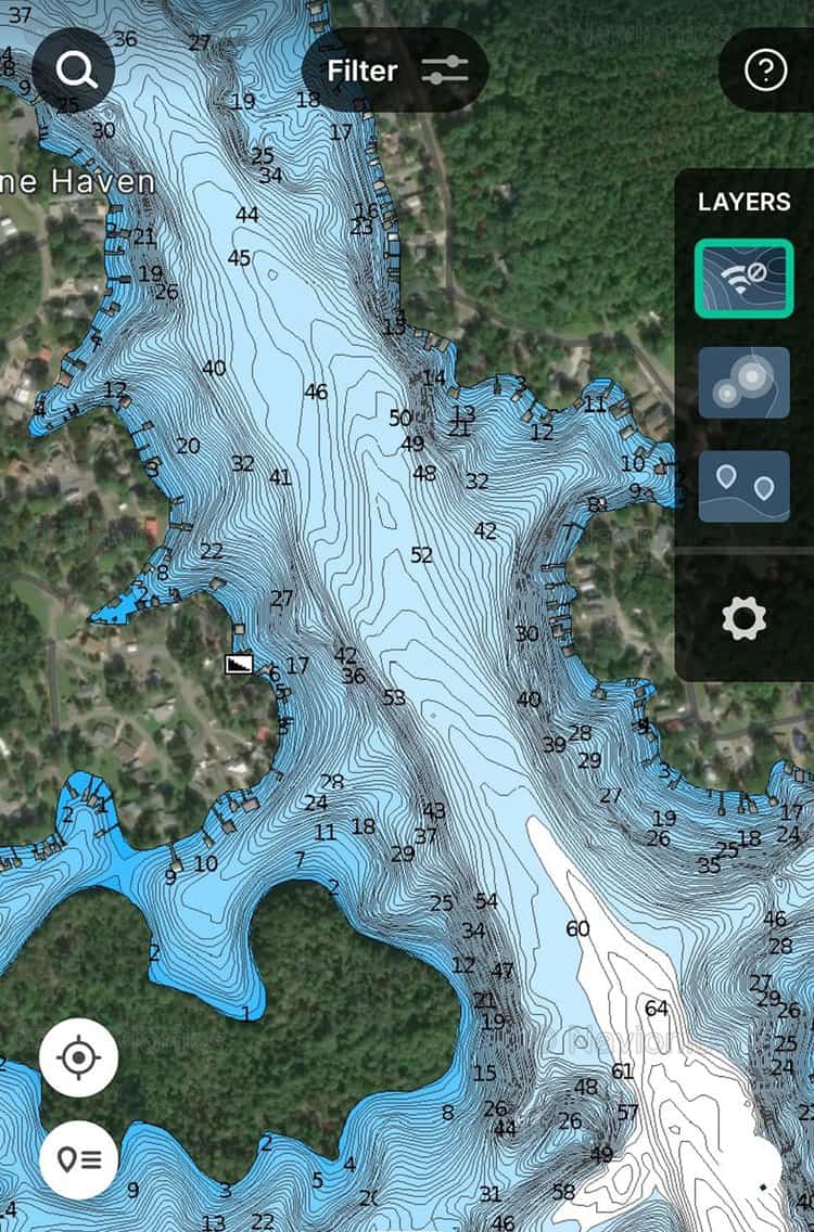 lake fishing map